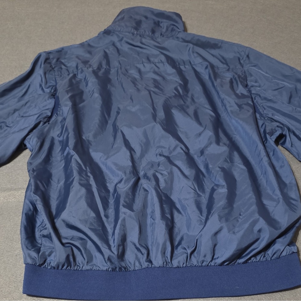 Izod Lacoste Blue Bomber Jacket Men's Size L Full Zip Stand-Up Collar Logo - Picture 13 of 16